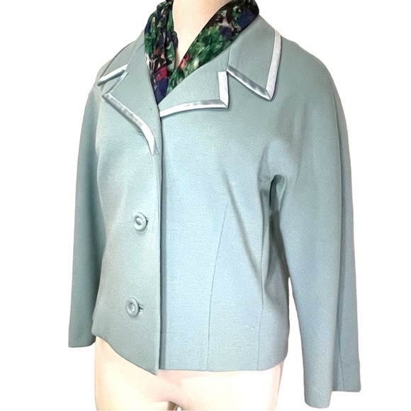 Vintage French Designer 60s Blue Blazer Jacket - Picture 3 of 13